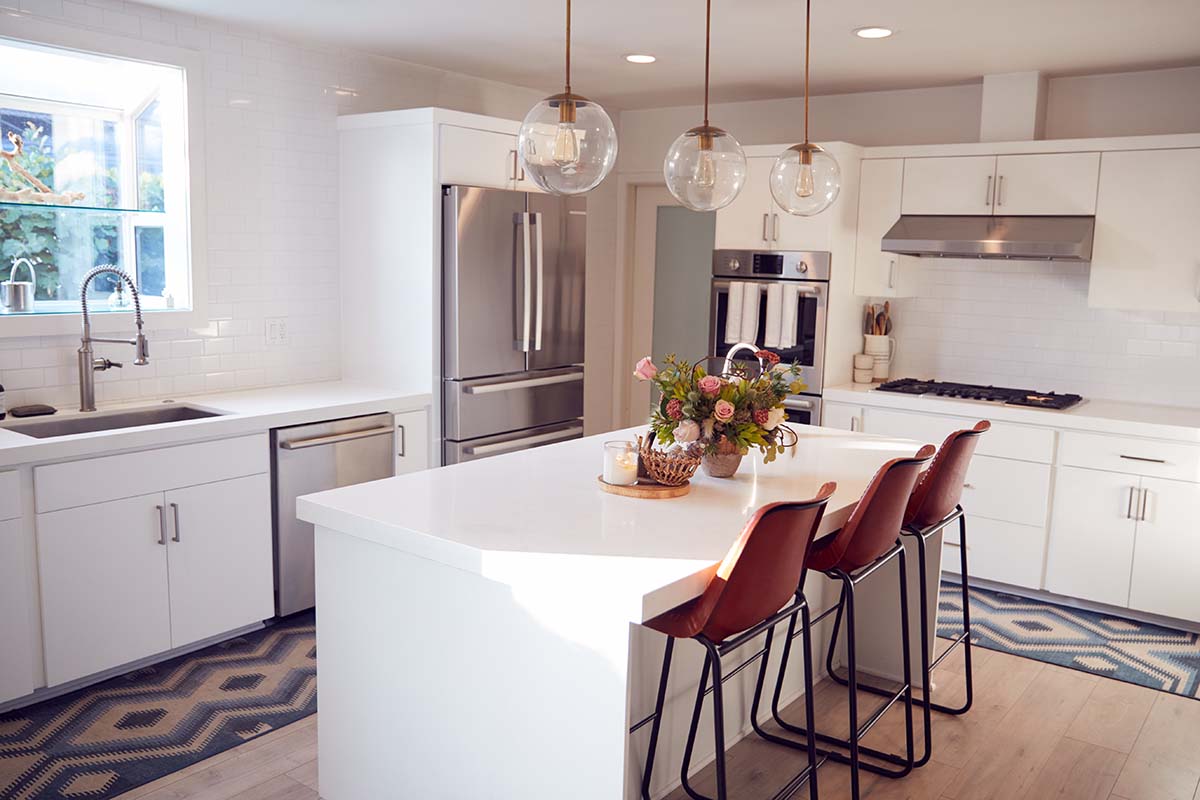 kitchen with an island layout