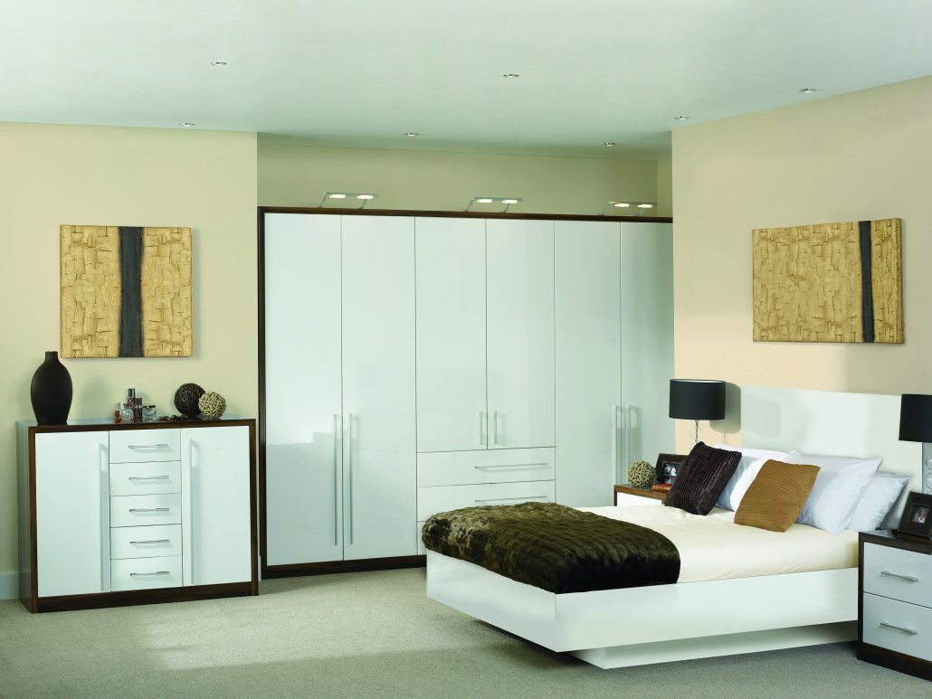 bella venice high gloss white bedroom