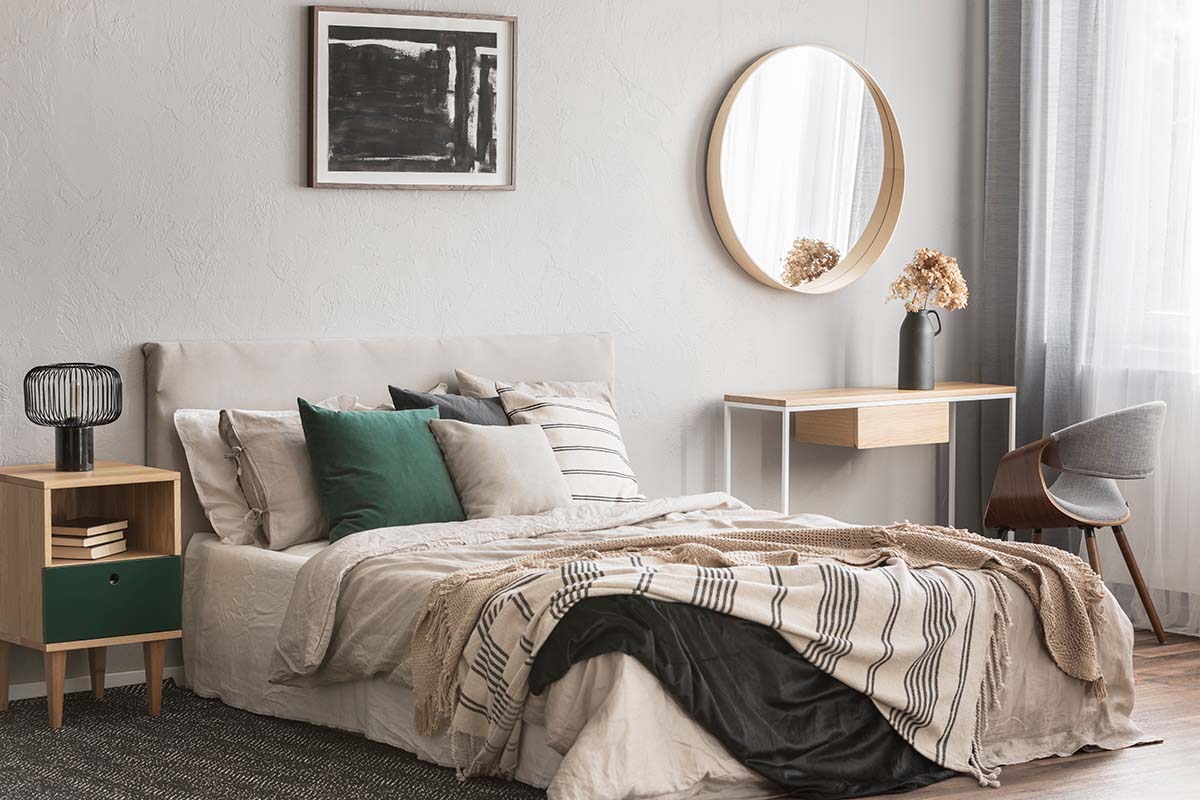 elegant mirror in a bedroom