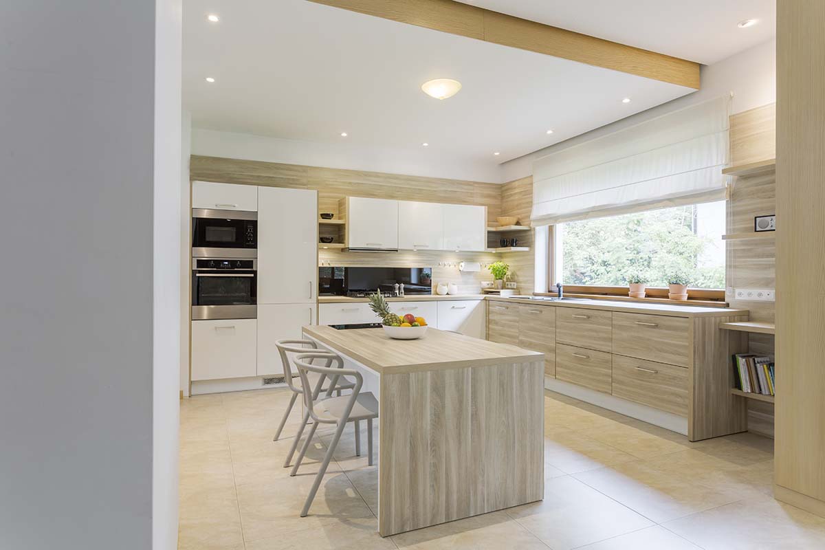 kitchen spotlights over counter